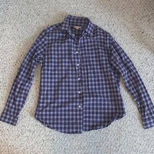 Merona Men’s Large Purple Checkered Button Up